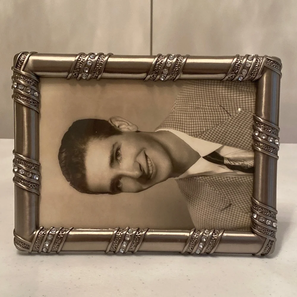Carr Frames - Satin Nickel Picture Frame with Crystals